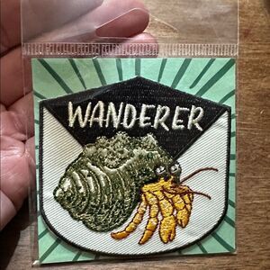 NEW Wanderer Hermit Crab embroidered iron-on patch by Frog & Toad Press